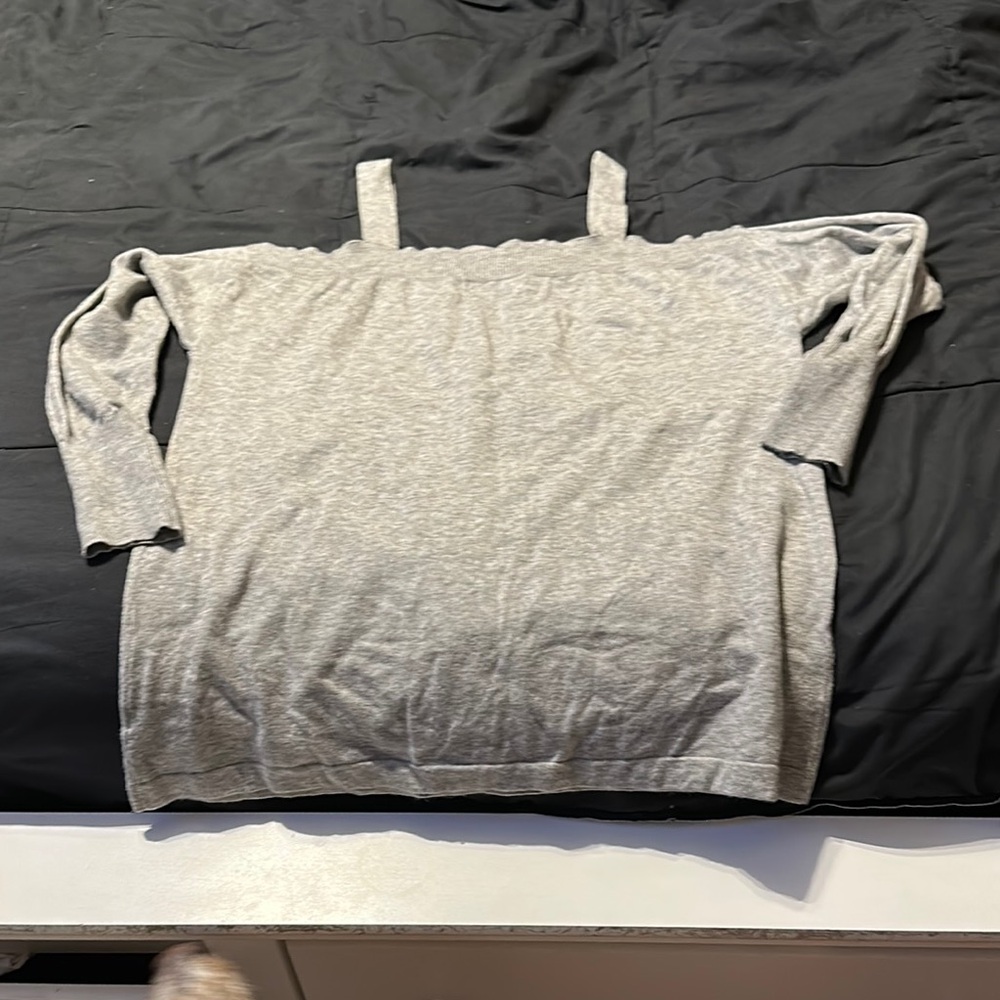 Elegant Gray Off-Shoulder Blouse